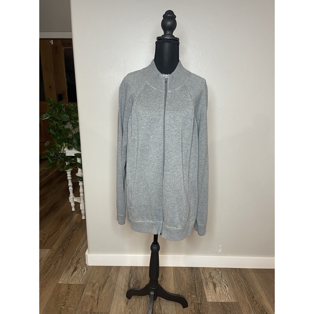 Lands End Outfitters Women's Cotton Zip Up Sweater Size XL